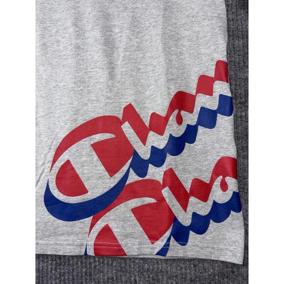 Champion Other - Champion Side Print Logo T-Shirt Medium Gray Blue Red Big Script